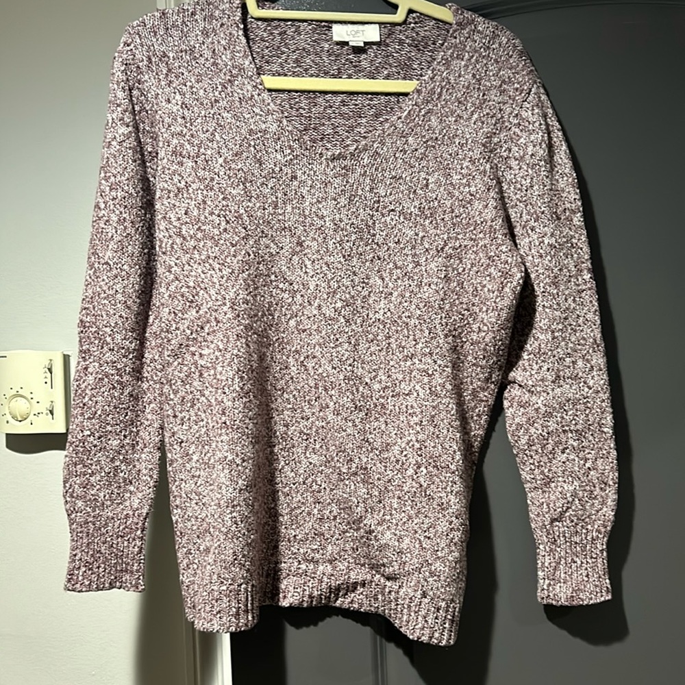 LOFT sweater-purple tweed